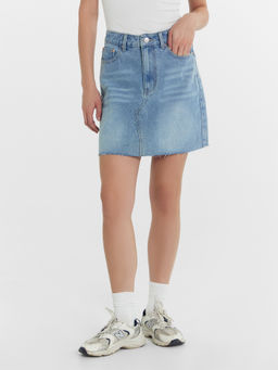 Юбка женская джинсовая в голубом цвете голубой 2024-DSK901-1 - Mark formelle фото 3