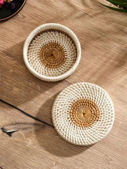 Корзинка плетёная из ротанга, 14×14×5.5 см