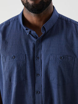 B?y?k Beden Regular Fit K?sa Kollu Erkek G?mlek