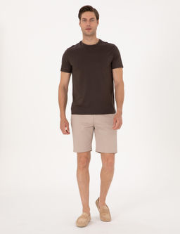 Bej Slim Fit Dokuma _ort
