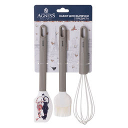 НАБОР: ВЕНЧИК, ЛОПАТКА, КИСТОЧКА AGNESS, 3 ПРЕДМЕТА, СЕРИЯ ПАРИЖСКИЕ КОТЫ фото 2