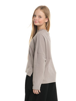 Свитшот для девочки однотонный 22-7685 серый - Mini maxi фото 4