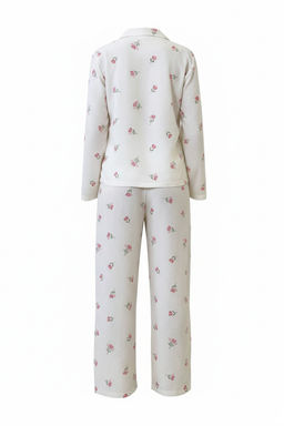 Beyaz-Pembe Dokulu Cicekli Orme Pijama Tak?m? THMAW26PT00213 - Trendyolmilla фото 3