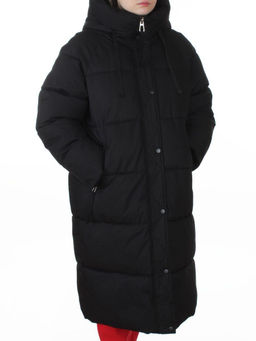 24-802 BLACK Пальто зимнее женское (200 гр. холлофайбер)