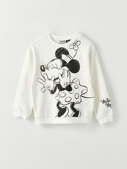 Bisiklet Yaka Minnie Mouse Bask?l? Uzun Kollu K?z ?ocuk Sweatshirt ve Tayt - Waikiki фото 2