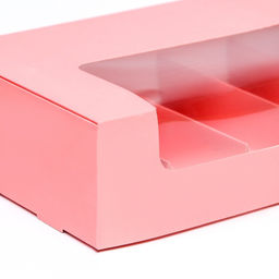 Коробка складная, под 5 эклеров розовый, 25×15×6.6 см