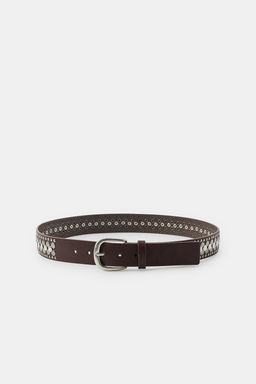CINTUR?N EFECTO PIEL TACHAS / Marr?n - Zara фото 3