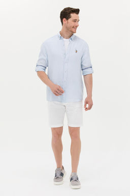 U. S. Polo Assn / Мужская голубая рубашка с длинным рукавом - U.s. polo assn фото 18
