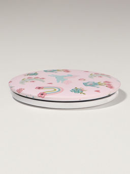 Зеркало складное «Нежное», d=7.3 см, с увеличением х2, розовое