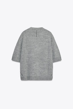 OVERSIZED KNIT SHORT SLEEVE SWEATER - Zara фото 6