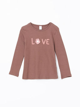 Bisiklet Yaka Uzun Kollu K?z ?ocuk Ti??rt