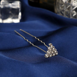 Цена за 20 шт. Шпилька для волос «Геометрия блеск», 1×6.5 см, серебро