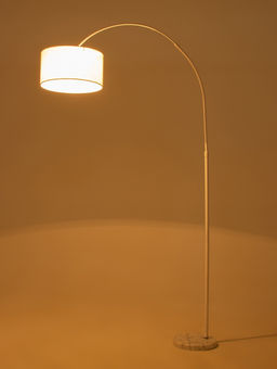 Торшер напольный BayerLux «Атлант», Е27, 40 Вт, подставка камень, 26×55×185 см, белый