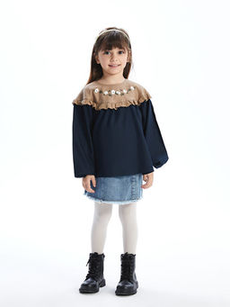 Bisiklet Yaka Nak??l? K?z ?ocuk G?mlek