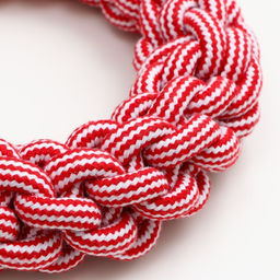Игрушка канатная Кольцо, 250 г, до 20 см, красная/белая - Пижон фото 3