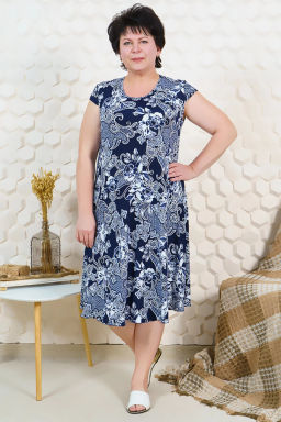 Сарафан женский, цвет синий белый