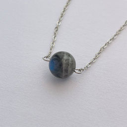 Кулон на цепочке из Лабрадора 38 см +