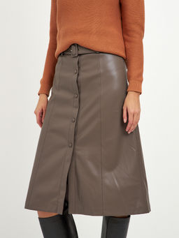 юбка из эко-кожи на пуговицах - Glenfield фото 4