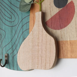 Настенные крючки декоративные Абстракция. Ваза с цветком, дерево, 1.5?19.5?23.5 см