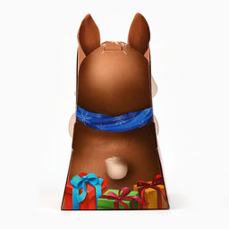 Цена за 5 шт. Коробка новогодняя складная с окном Зайчик, 9?16.5?6 см