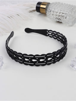 Цена за 12 шт. Ободок для волос «Далида», бантик узоры, 2.2 см, чёрный