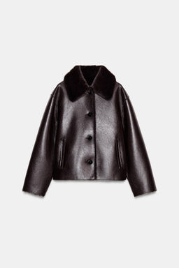 REVERSIBLE DOUBLE-FACED FAUX LEATHER JACKET - Zara фото 20