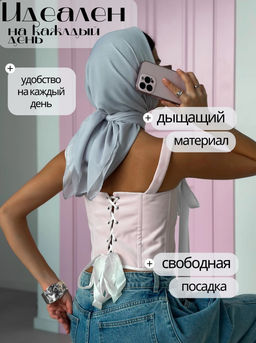 K13571 Платок (90/90см хлопок вискоза) СЕРЫЙ