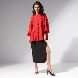 Рубашка нарядная, Нежный шум (красная) - Charutti фото 4