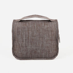 Косметичка-несессер дорожная на молнии, липучках, с крючком, с ручкой, коричневая - Simaland фото 2