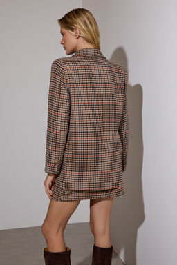 Limited Edition Kahverengi Kazayag? Desenli Blazer Ceket TWOAW26CE00034 - Trendyolmilla фото 4