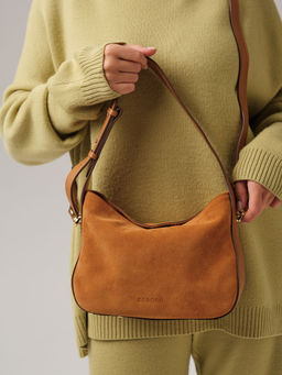 Замшевая сумка Deboro 30610 коричневый лист