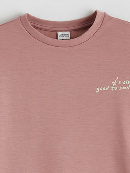 Bisiklet Yaka K?z ?ocuk Soft Touch Sweatshirt ve E?ofman Alt?