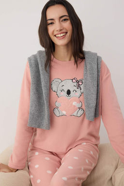 Teen Gul Kurusu Puantiyeli Polar Orme Pijama Tak?m? THMAW26PT00157