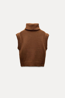 HIGH NECK KNITTED WAISTCOAT - Zara фото 9