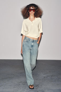 ZW COLLECTION RELAXED MID-WAIST JEANS - Zara фото 7