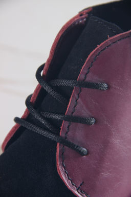 Ботинки 305.927bl. Вакса бордо+черная замша R/байка