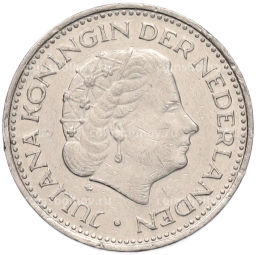 Монета 1 гульден 1970 года Нидерланды