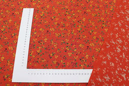 Штапель Премиум Цветочная грация цв.оранжево-красный, ш.1.45м, вискоза-100%, 120гр/м.кв - Купава фото 12