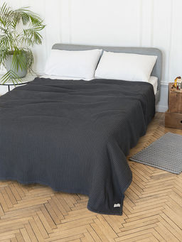 Покрывало вафельное 200x220 графит 100% Хлопок