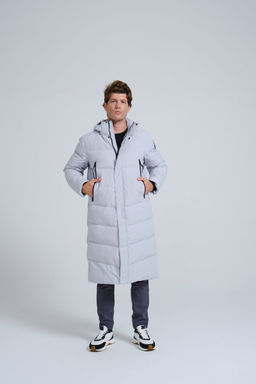Пуховик длинный Серый Lifestyle Long Down Jacket