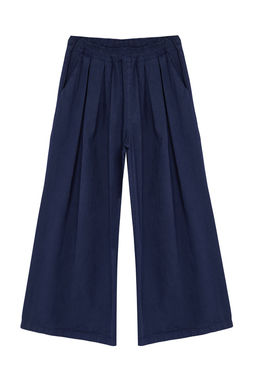 Lacivert Pileli Yuksek Bel Wide Leg Jeans TWOAW25JE00023 - Trendyolmilla фото 6