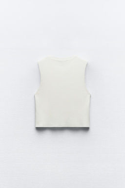 PLAIN KNIT TOP WITH GOLDEN BUTTONS - Zara фото 5