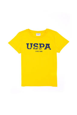 Детская желтая футболка с круглым вырезом Неожиданная скидка в корзине - U.s. polo assn фото 4