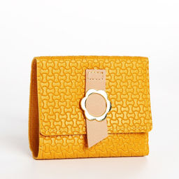 Кошелёк женский на кнопке, 11×1×10 см, комбинированный, жёлтый
