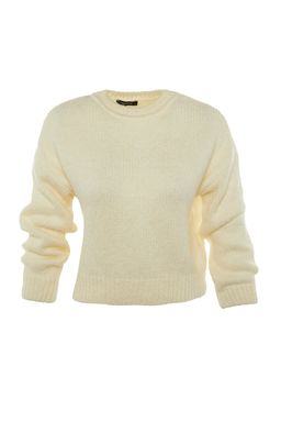 Ekru Genis Kal?p Yumusak Dokulu Basic Triko Kazak TWOAW23KZ00185 - Trendyolmilla фото 12