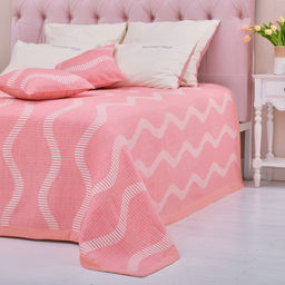 Покрывало хлопковое Этель Волны 180х2405 см, цвет розовый, 100%хлопок, 300гр/м2  фото 3