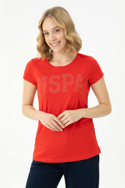 Женская красная базовая футболка - U.s. polo assn фото 9