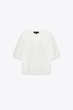 EMBROIDERED PETER PAN COLLAR SHIRT - Zara фото 14
