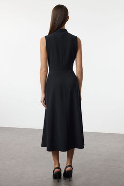 TRENDYOLMILLA Lacivert Duz Midi Dokuma Elbise TWOAW24EL00422 фото 5