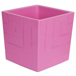 Горшок для цветов пластмассовый "Квадро" 3,3л, 16х16х16см, со вставкой, вереск (Россия)